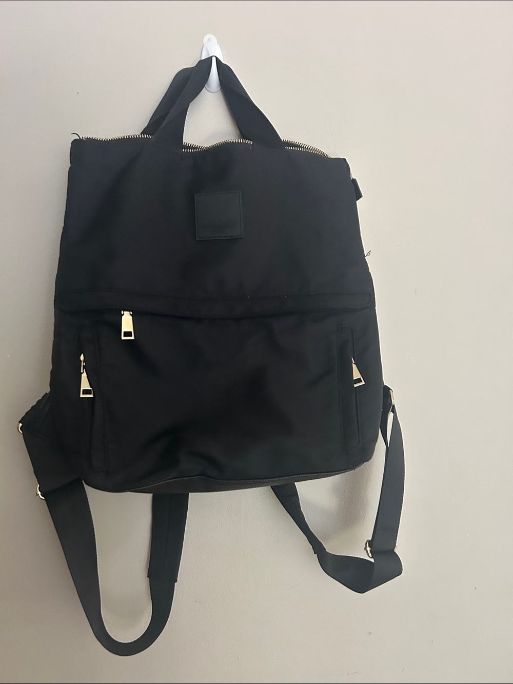 Classic Black Women's Backpack Tote - Unbranded